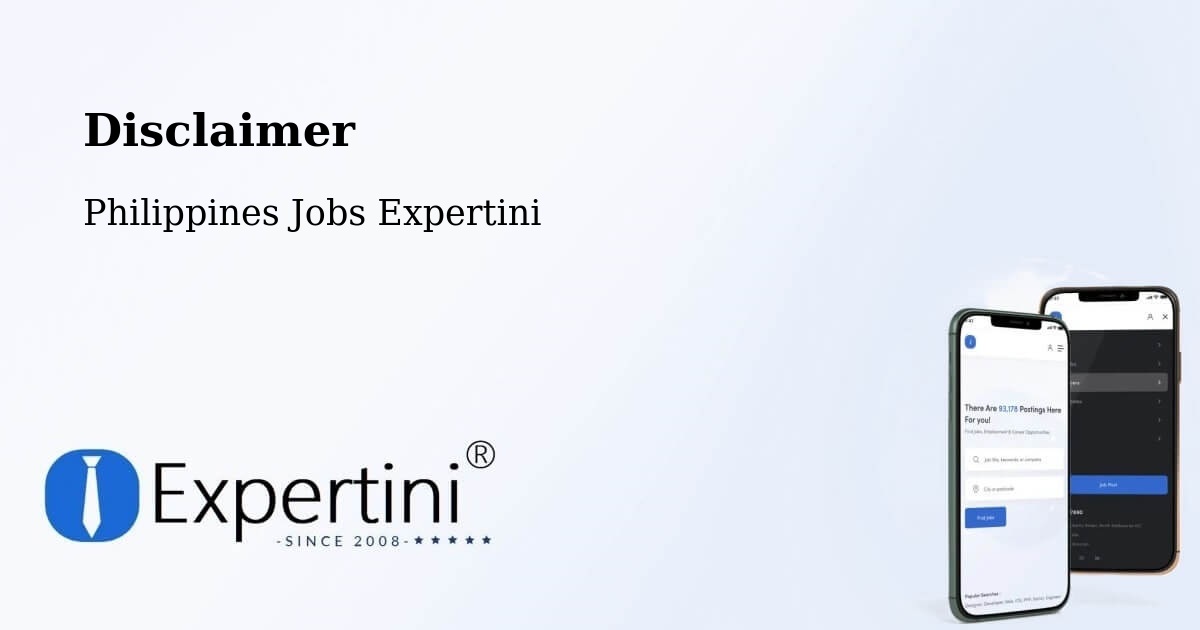 Disclaimer - Philippines Jobs Expertini